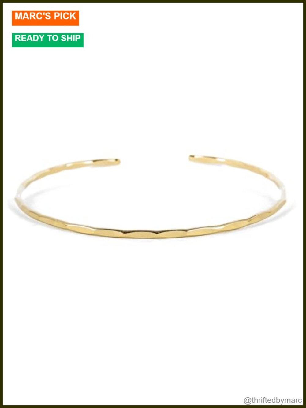 Thin Hammered Cuff 14K Gold Fill Stacking Bracelet for Women Large